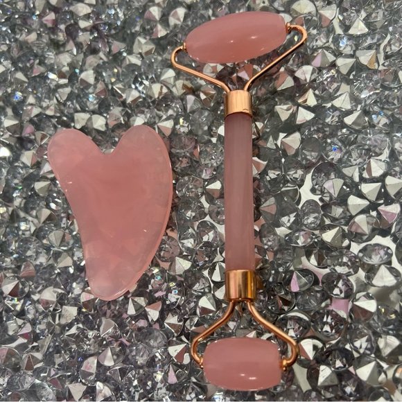 GUA SHA stone set roller and massager tool beauty lymphatic drainage skincare - Picture 4 of 9